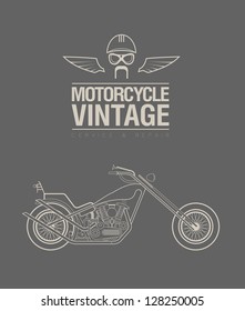 Vector illustration of a stylised vintage motorcycle