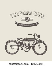 Vector illustration of a stylised vintage motorcycle