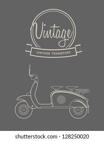 Vector illustration of a stylised vintage motorcycle