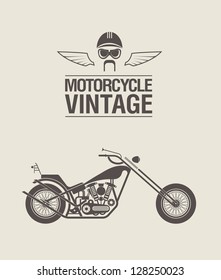 Vector illustration of a stylised vintage motorcycle