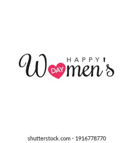 Ilustración vectorial del elegante día de las mujeres de 8 de marzo con carteles de texto y corazón rojo para tarjeta de saludo, cartel