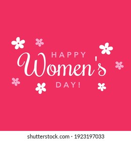 Vector illustration of stylish 8 march womens day with lettering text sign and flowers