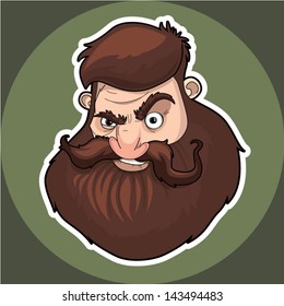 Vector illustration of stylish bearded man for your design