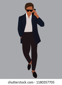 Vector illustration of stylish businessman