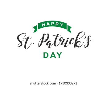 Vector illustration of Stylish calligraphy of Happy St. Patrick's Day on white background.