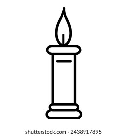 Vector illustration of a stylish candles stick outline icon, perfect for festive projects.