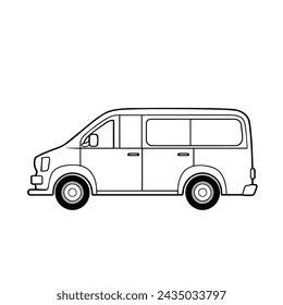 Ilustración vectorial de un elegante icono de contorno de coche, perfecto para diversos proyectos gráficos.