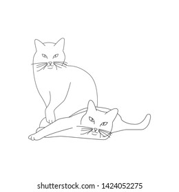 
Vector illustration of a stylish cat. Silhouette of a cat. Modern trend design. Concept for logos, flyers, packs, prints and posters