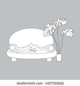 
Vector illustration of a stylish cat. Silhouette of a cat. Modern trend design. Concept for logos, flyers, packs, prints and posters
