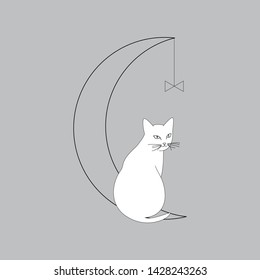 
Vector illustration of a stylish cat. Silhouette of a cat. Modern trend design. Concept for logos, flyers, packs, prints and posters