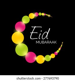 Vector illustration of a stylish colorful moon for Eid Mubarak.