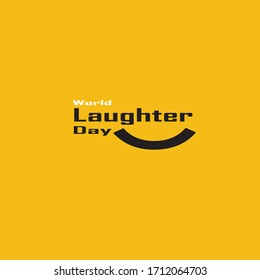 Imagen vectorial de un texto colorido y elegante para el Día Mundial de la risa. Ilustración De Los Antecedentes Del Día Mundial De La Risas Con Emoticonos Sonrientes.