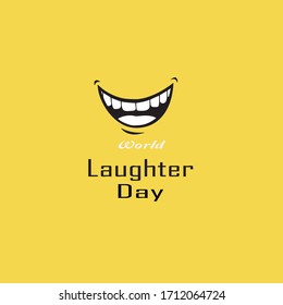 Vector Illustration Of Stylish Colorful Text For World Laughter Day. Illustration Of World Laughter Day Background With Smiley Emoticons.