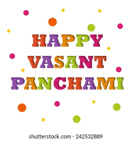 Vector Illustration of stylish colorful text for Vasant Panchami.