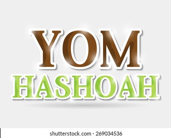 Vector illustration of a stylish colorful text for Yom Hashoah.