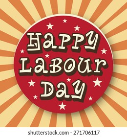 Vector illustration of stylish colorful text for Happy Labour Day.