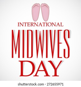 Vector illustration of stylish colorful text for International Midwives Day.