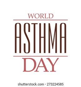 Vector illustration of stylish colorful text for World Asthma Day in white background.