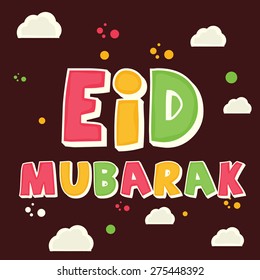 Vector illustration of stylish colorful Text for Eid Mubarak.