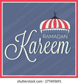Vector illustration of a stylish colorful text for Ramadan Kareem.