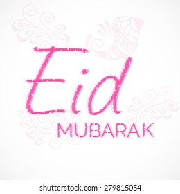 Vector illustration of stylish colorful text for Muslim community festival Eid Mubarak.