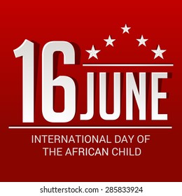 Vector illustration of a stylish colorful text for International Day of the African Child.
