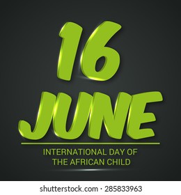 Vector illustration of a stylish colorful text for International Day of the African Child.