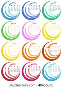 Vector Illustration of stylish design Calendar for 2010