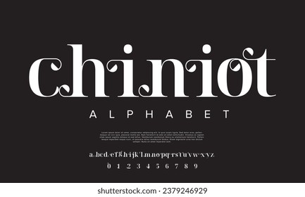 vector illustration. Stylish elegant vector composite font. set of letters english