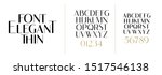 vector illustration. Stylish elegant thin vector composite font sans serif. set of letters English alphabet. uppercase letters, lowercase letters and numbers