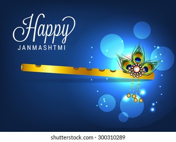 Vector illustration of a stylish Flute for the Indian festival of janamashtmi celebration.