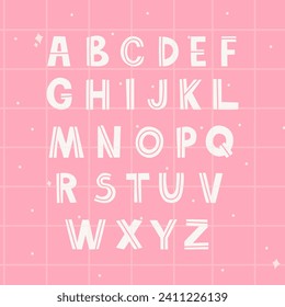 Vector illustration, stylish font isolated on pink background