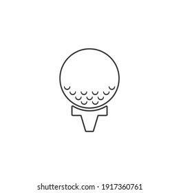 Vector illustration with a stylish golf ball line icon