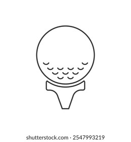 Ilustração vetorial com um ícone de linha de bola de golfe elegante