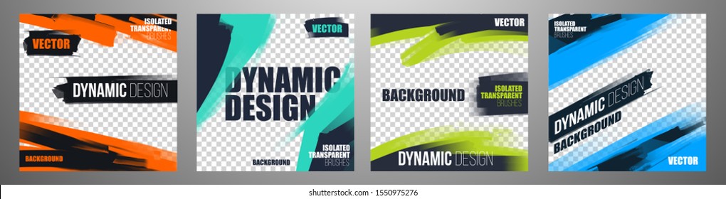 vector illustration  Stylish graphics templates for posts  dynamic abstractions for typography photo  modern art paint   brush stains  fitness subjects gym  design frame for posts social media