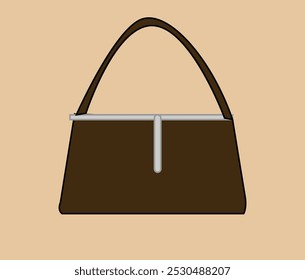 "Vector illustration of a stylish women’s handbag, featuring a soft leather texture, front pockets, buckle details, and a tassel. Ideal for fashion design, branding, or digital art projects."