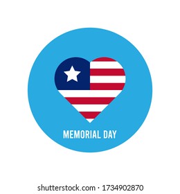 Vector illustration of a stylish heart for Happy Memorial Day.