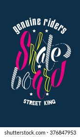 vector illustration of a stylish lettering skateboard graphics for t-shirt design