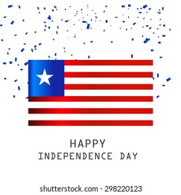 Vector illustration of a stylish Liberia Flag for Liberia Independence Day.