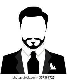 Vector illustration of stylish man in suit.