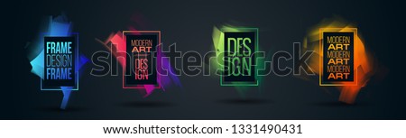vector illustration. Stylish modern colorful paint streaks. Hipster frames. hand-drawn modern art design, graphic design for posters, flyers, booklets, covers.