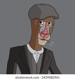 vector illustration of a stylish monkey in executive clothing