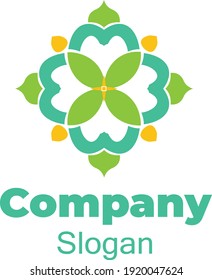 Vektorgrafik einer stylischen Mosque-Dome-Logo-Vorlage auf einer mit Natur