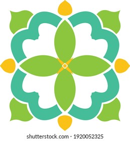 Vector illustration of a stylish mosque dome logo template at one with nature