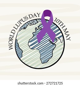 Vector illustration of stylish ribbon for World Lupus Day.