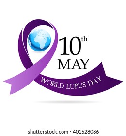 Vector illustration of stylish ribbon for World Lupus Day.