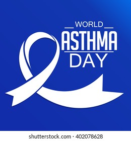 Vector illustration of a stylish ribbon for World Asthma Day.