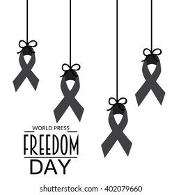 Vector illustration of a stylish ribbon for World Press Freedom Day.
