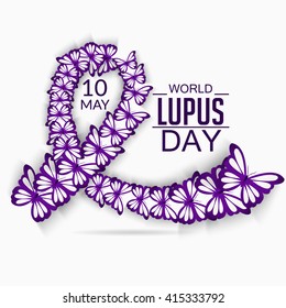 Vector illustration of stylish ribbon for World Lupus Day.