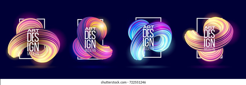 vector illustration. stylish set of backgrounds bright morphing out lines. design of hipster frames. element of graphics for decoration in posters, flyer, cards, covers. simple geometric shapes. set 3